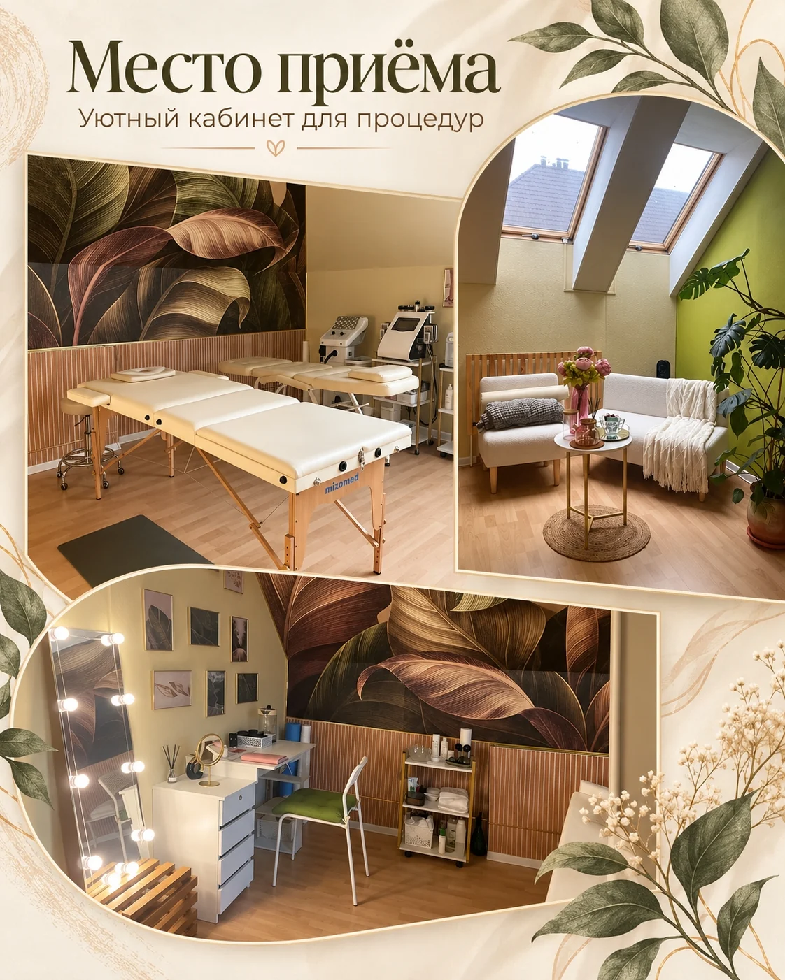Фотографии интерьера кабинета в одном коллаже